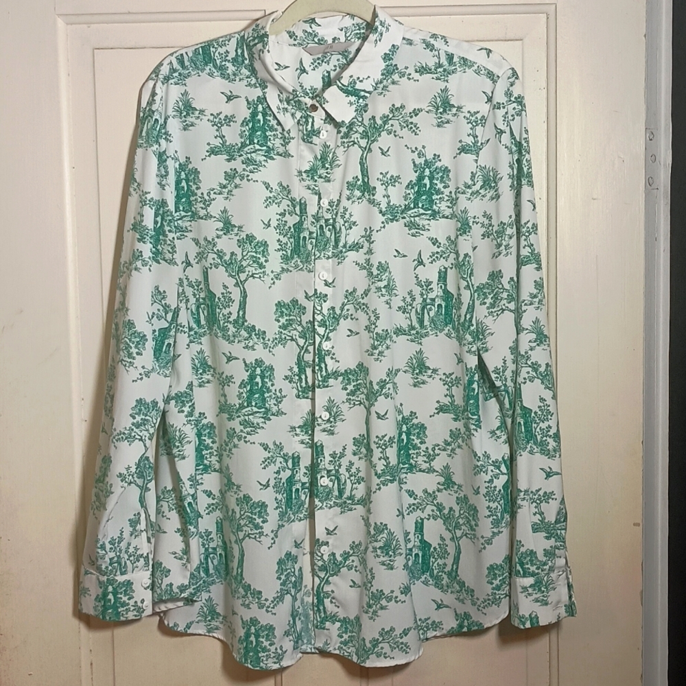 Green toile blouse